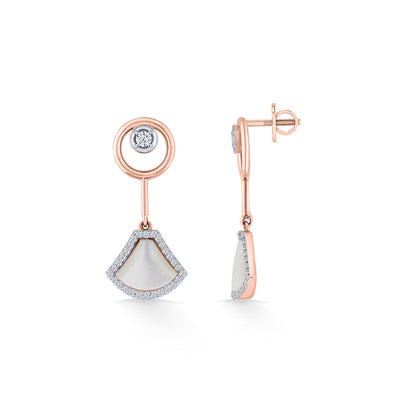Opal Glow Diamond & Gold Drops & Danglers Earrings for Women
