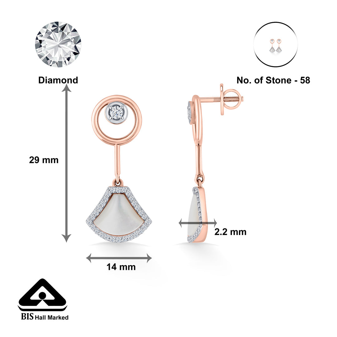 Opal Glow Diamond & Gold Drops & Danglers Earrings for Women