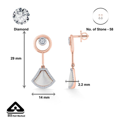 Opal Glow Diamond & Gold Drops & Danglers Earrings for Women