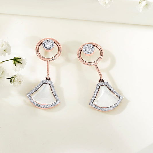 Opal Glow Diamond & Gold Drops & Danglers Earrings for Women
