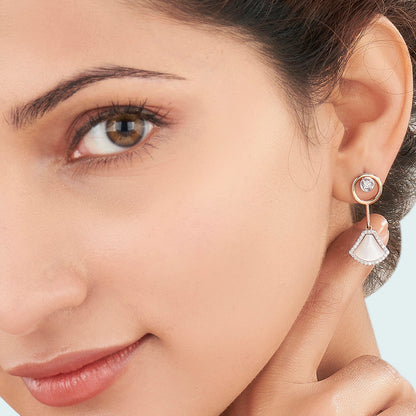 Opal Glow Diamond & Gold Drops & Danglers Earrings for Women