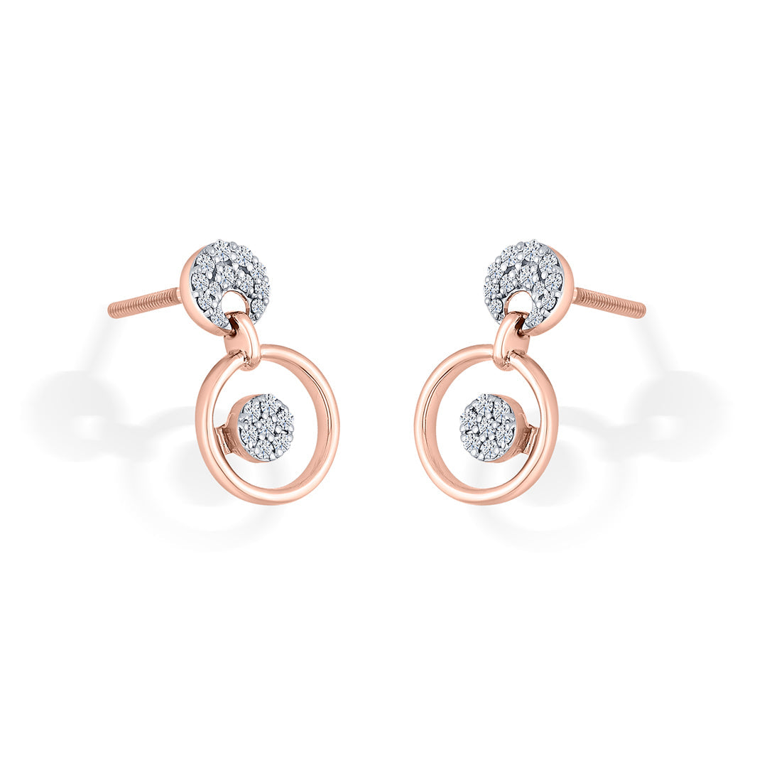 Orbit Shine Diamond & Gold Drops & Danglers Earrings for Women