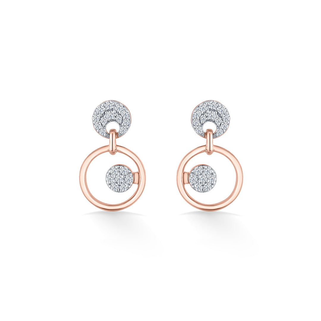 Orbit Shine Diamond & Gold Drops & Danglers Earrings for Women