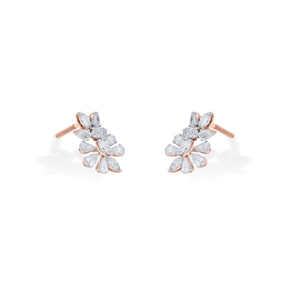 Prism Bloom Diamond & Gold Stud Earrings for Women