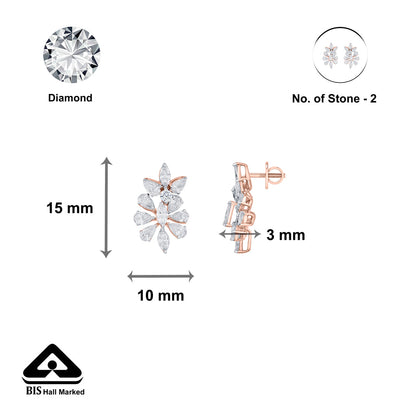 Prism Bloom Diamond & Gold Stud Earrings for Women