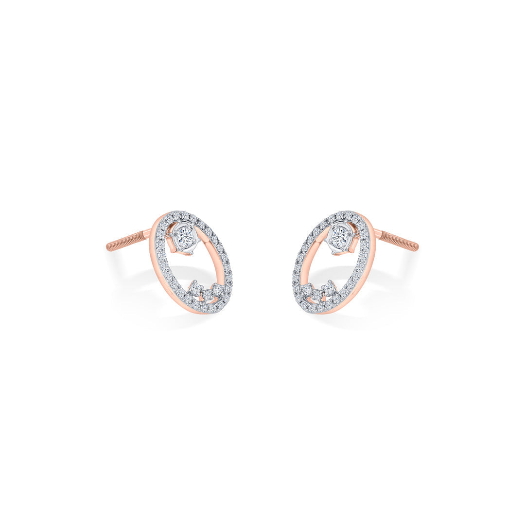 Celestial Essence Diamond & Gold Stud Earrings for Women