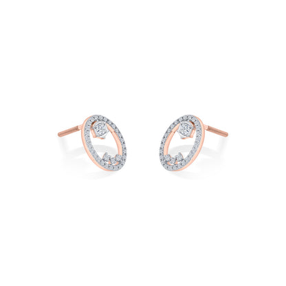 Celestial Essence Diamond & Gold Stud Earrings for Women