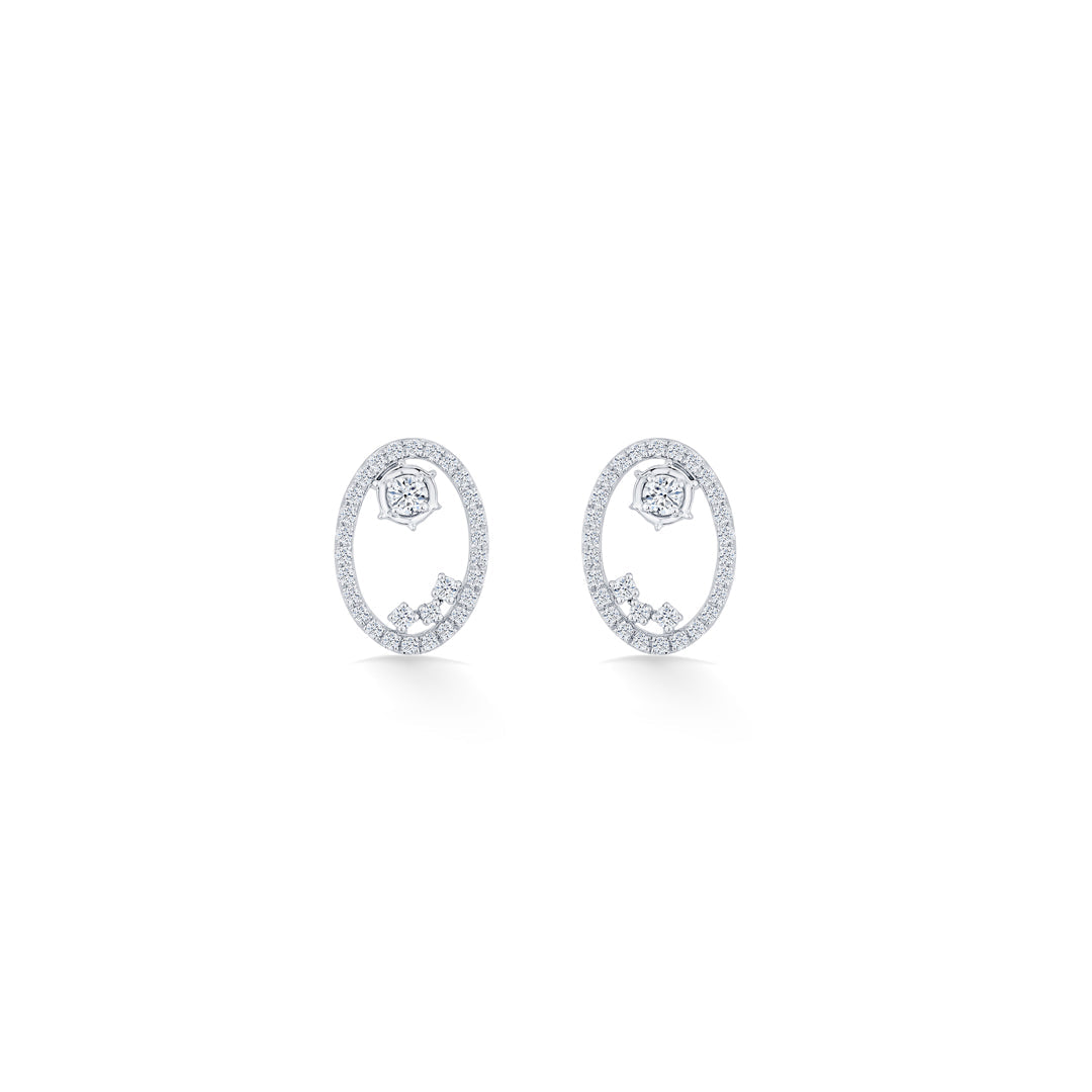 Celestial Essence Diamond & Gold Stud Earrings for Women