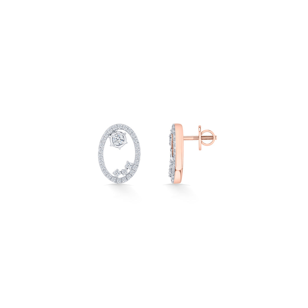 Celestial Essence Diamond & Gold Stud Earrings for Women