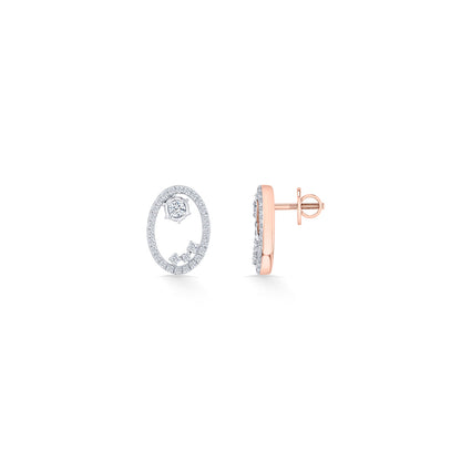 Celestial Essence Diamond & Gold Stud Earrings for Women