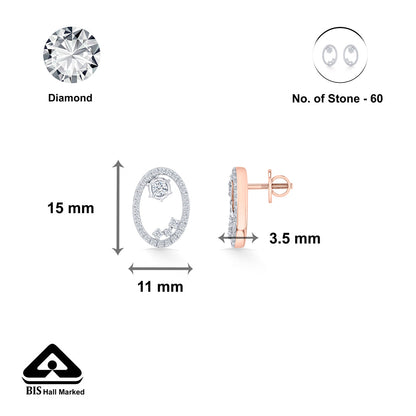 Celestial Essence Diamond & Gold Stud Earrings for Women