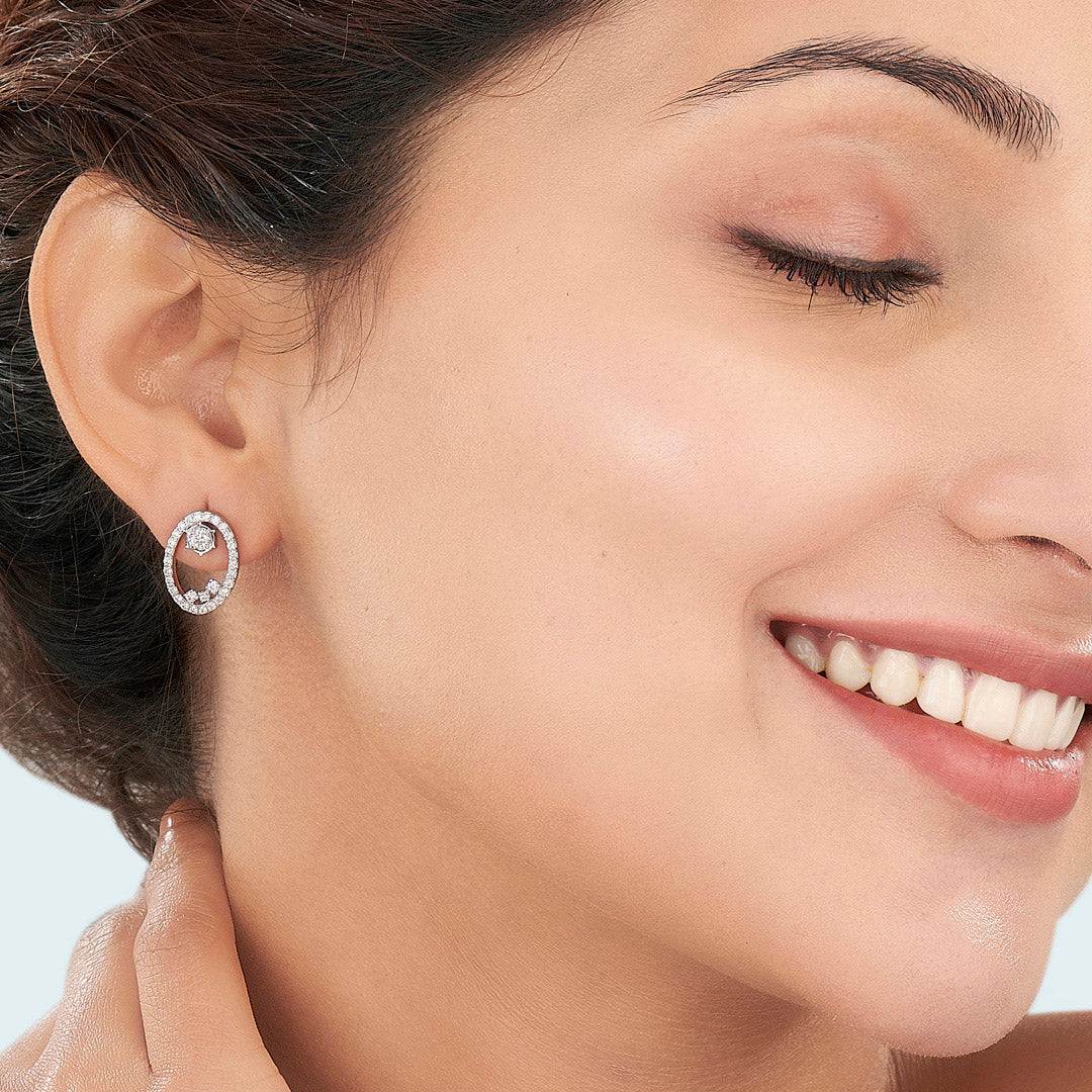 Celestial Essence Diamond & Gold Stud Earrings for Women