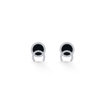 Midnight Glow Diamond & Gold Stud Earrings for Women