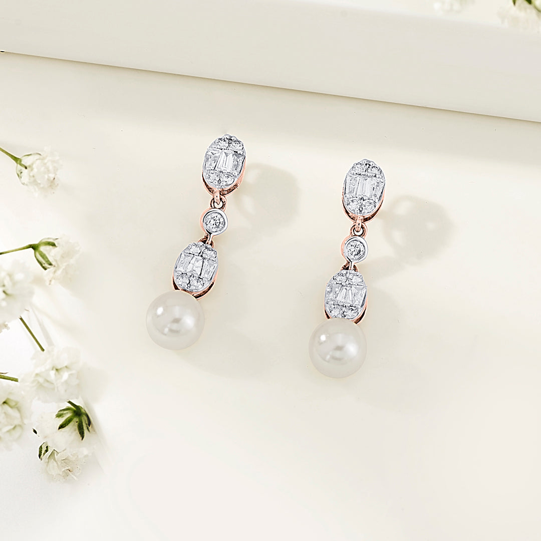 Seraph Gleam Diamond & Gold Drops & Danglers Earrings for Women