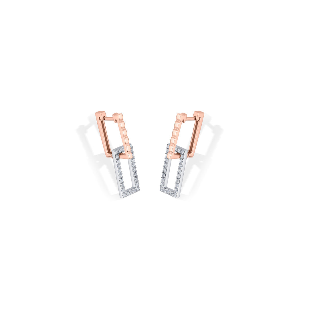Stellar Frame Diamond & Gold Hoops & Huggies Earrings for Women