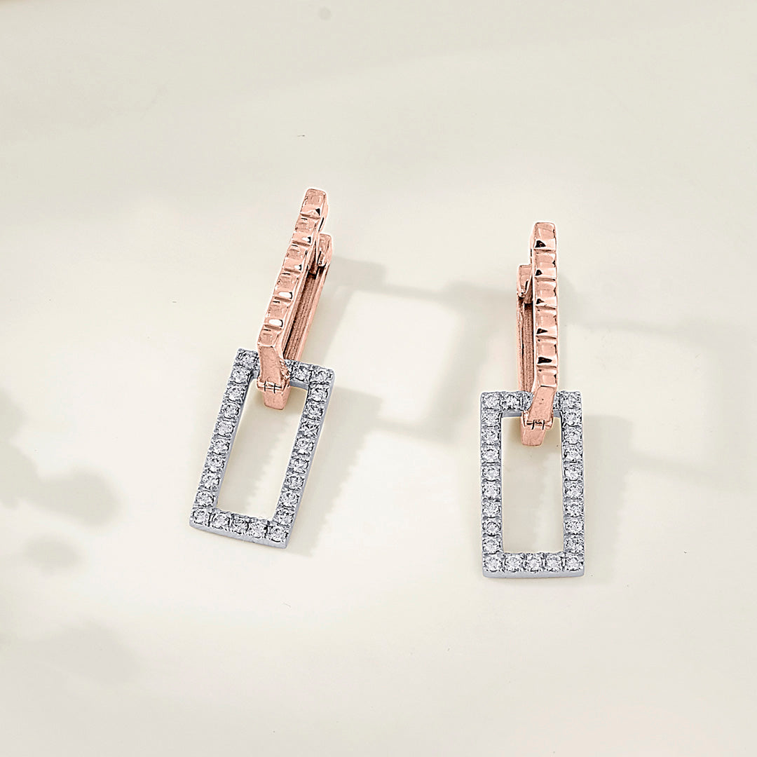 Stellar Frame Diamond & Gold Hoops & Huggies Earrings for Women