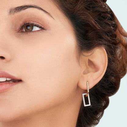 Stellar Frame Diamond & Gold Hoops & Huggies Earrings for Women